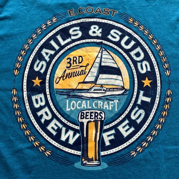 Men’s Izod Saltwater Graphic T Shirt Sails Suds Size Large Tall NWT - Picture 10 of 11